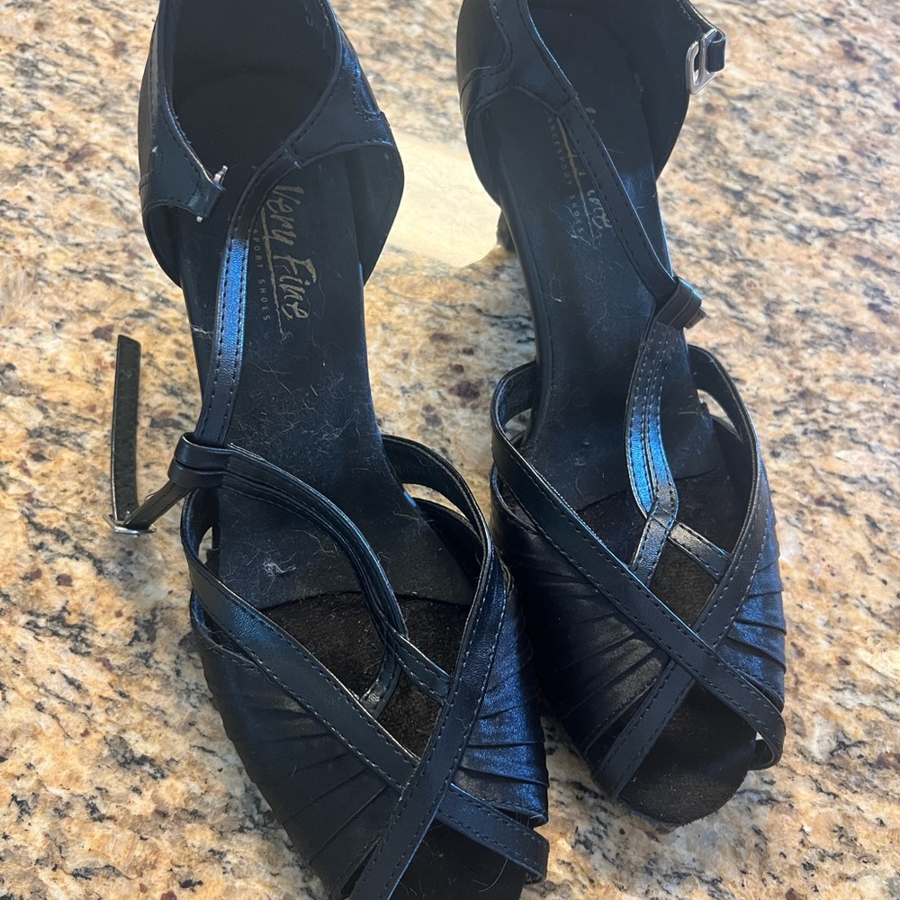 Very Fine black ladies ballroom shoes.